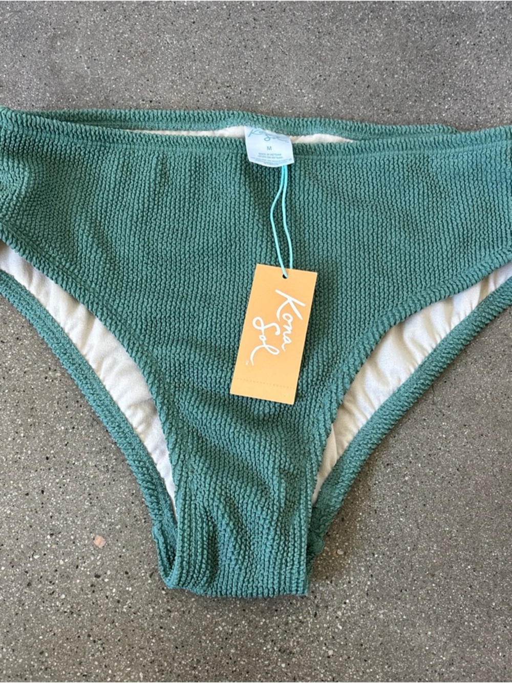 Kona Sol women’s ' Green Textured Bikini Bottoms